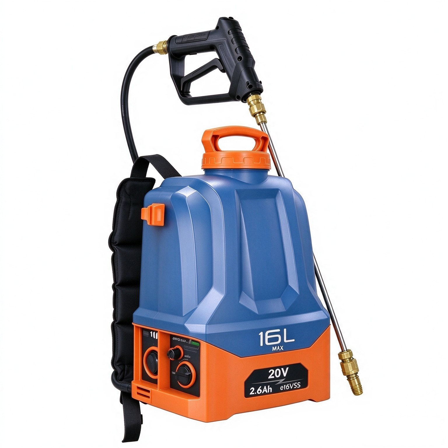 Pulverizador de mochila 16L com limpeza automática e velocidade variável