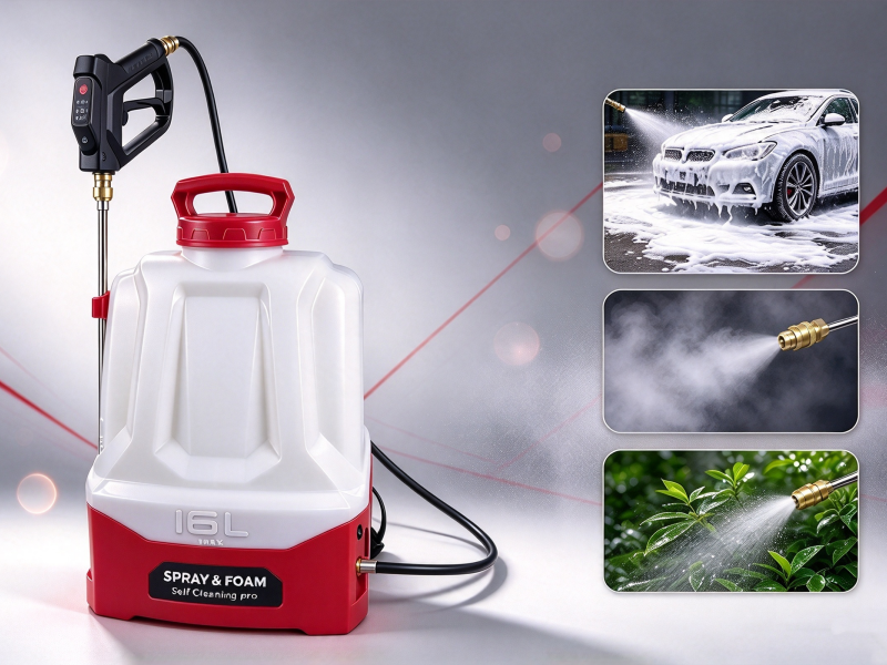 Novo pulverizador de mochila 3 em 1 16L com spray de névoa inflada de espuma três modos